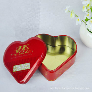 2016 Red Heart Shaped Gland Tin Box for Chocolate Gift